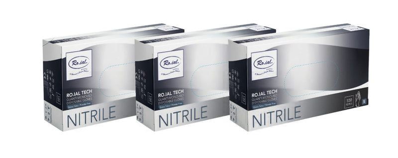 ROIAL GUANTI NERI IN NITRILE